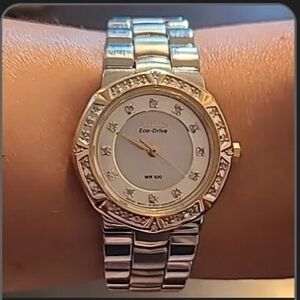 Citizen Silver Watch with Crystal Details